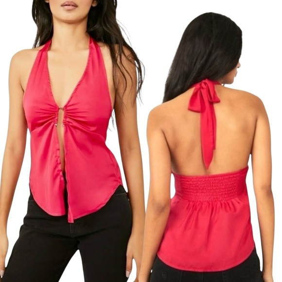 Free People Calista Top in Strawberry Size Large - Picture 1 of 10